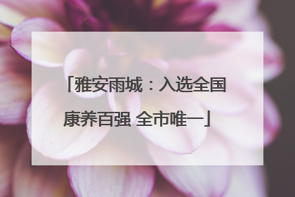 雅安雨城：入选全国康养百强 全市唯一