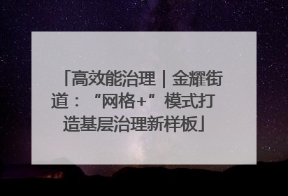 高效能治理｜金耀街道：“网格+”模式打造基层治理新样板