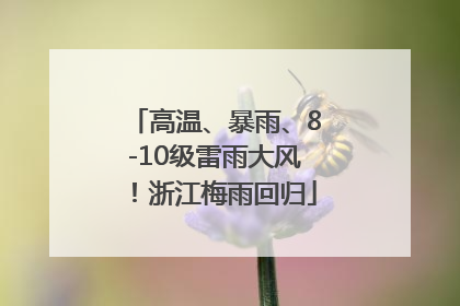 高温、暴雨、8-10级雷雨大风！浙江梅雨回归