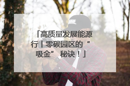 高质量发展能源行丨零碳园区的“吸金” 秘诀！