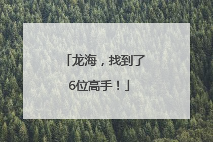 龙海，找到了6位高手！