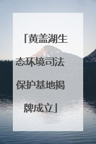 黄盖湖生态环境司法保护基地揭牌成立