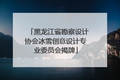 黑龙江省勘察设计协会冰雪创意设计专业委员会揭牌