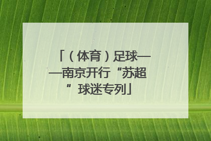 （体育）足球——南京开行“苏超”球迷专列