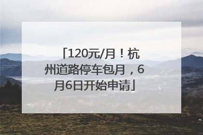 120元/月！杭州道路停车包月，6月6日开始申请