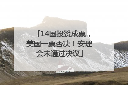 14国投赞成票，美国一票否决！安理会未通过决议