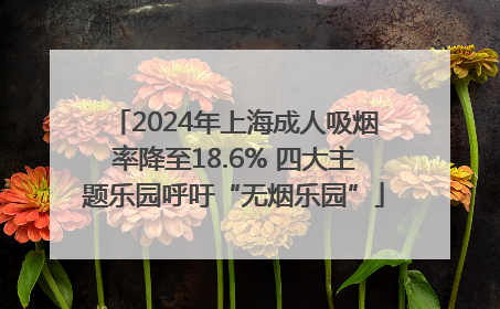 2024年上海成人吸烟率降至18.6% 四大主题乐园呼吁“无烟乐园”