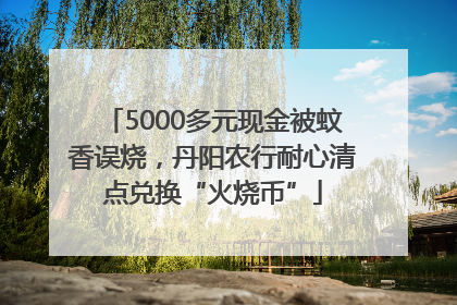 5000多元现金被蚊香误烧，丹阳农行耐心清点兑换“火烧币”